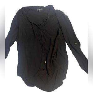 Black long button down